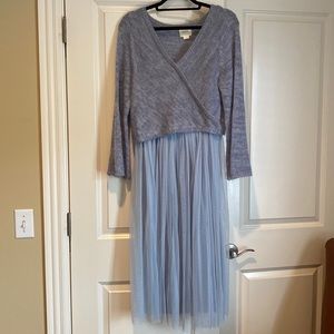Maeve Anthropologie Dress. Wool/Mohair sweater top and tulle skirt.